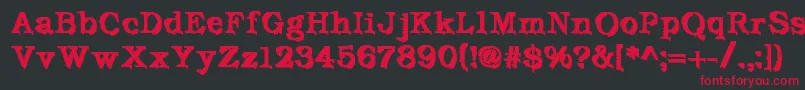 DeFutura Font – Red Fonts on Black Background