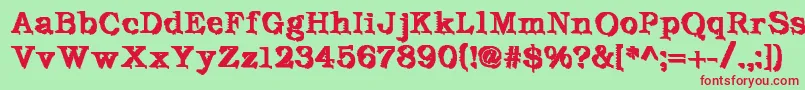 DeFutura Font – Red Fonts on Green Background