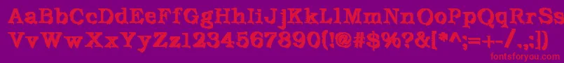 DeFutura Font – Red Fonts on Purple Background