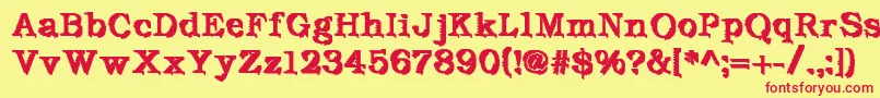 Шрифт DeFutura – красные шрифты на жёлтом фоне