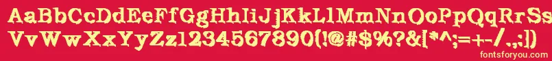 DeFutura Font – Yellow Fonts on Red Background