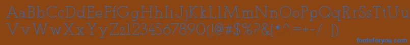 TeletexLight Font – Blue Fonts on Brown Background