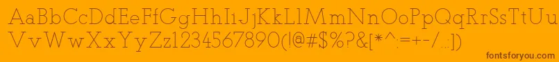 TeletexLight Font – Brown Fonts on Orange Background