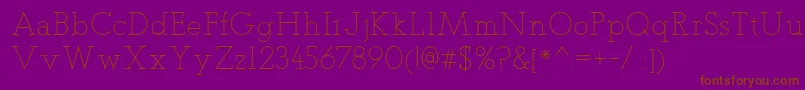 TeletexLight Font – Brown Fonts on Purple Background