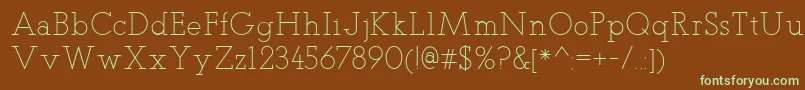 TeletexLight Font – Green Fonts on Brown Background