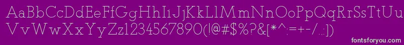 TeletexLight Font – Green Fonts on Purple Background