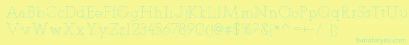 TeletexLight Font – Green Fonts on Yellow Background