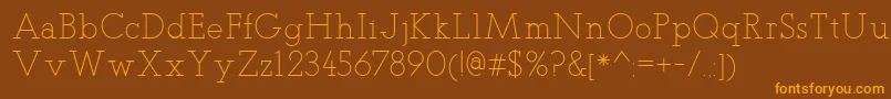 TeletexLight Font – Orange Fonts on Brown Background