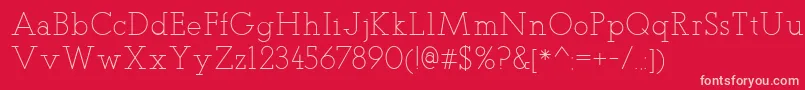 TeletexLight Font – Pink Fonts on Red Background