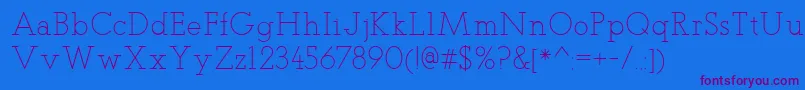 TeletexLight Font – Purple Fonts on Blue Background