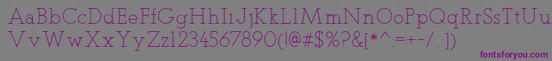 TeletexLight Font – Purple Fonts on Gray Background