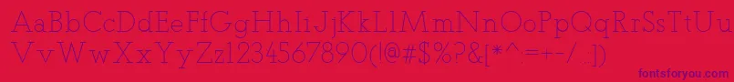 TeletexLight Font – Purple Fonts on Red Background