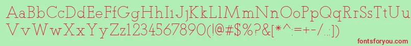 TeletexLight Font – Red Fonts on Green Background