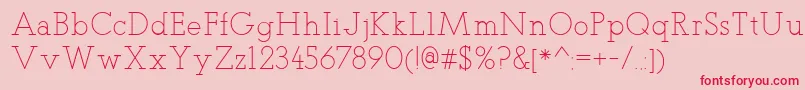 TeletexLight Font – Red Fonts on Pink Background