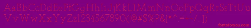 TeletexLight Font – Red Fonts on Purple Background