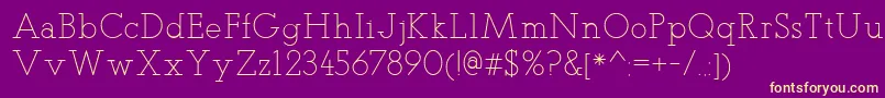 TeletexLight Font – Yellow Fonts on Purple Background