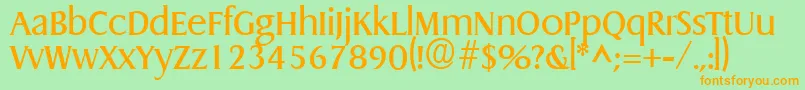 GriffonRegular Font – Orange Fonts on Green Background