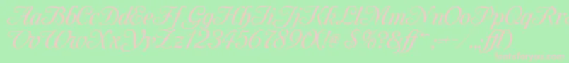 MonAmourOneMedium Font – Pink Fonts on Green Background