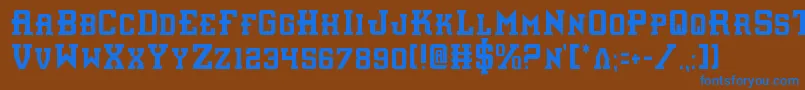 Interceptorc Font – Blue Fonts on Brown Background