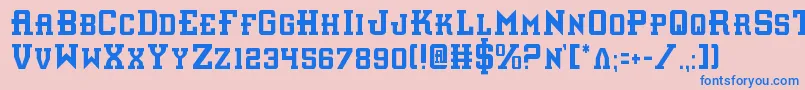 Interceptorc Font – Blue Fonts on Pink Background