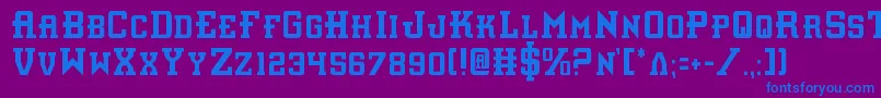 Interceptorc Font – Blue Fonts on Purple Background