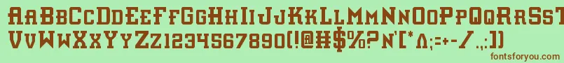 Interceptorc Font – Brown Fonts on Green Background