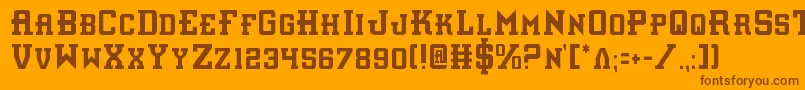 Interceptorc Font – Brown Fonts on Orange Background
