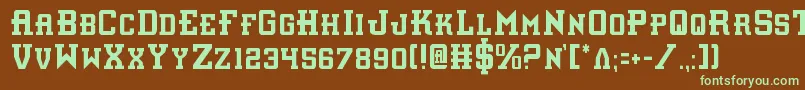 Interceptorc-fontti – vihreät fontit ruskealla taustalla