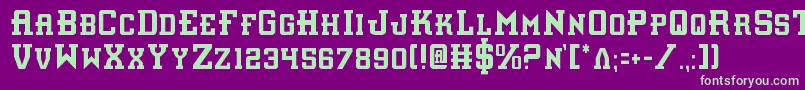Interceptorc Font – Green Fonts on Purple Background