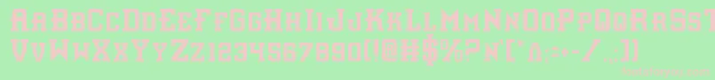Interceptorc-fontti – vaaleanpunaiset fontit vihreällä taustalla