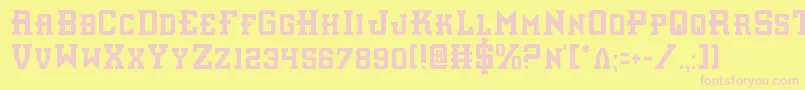 Interceptorc-fontti – vaaleanpunaiset fontit keltaisella taustalla