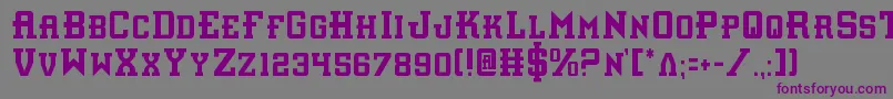 Interceptorc-Schriftart – Violette Schriften auf grauem Hintergrund