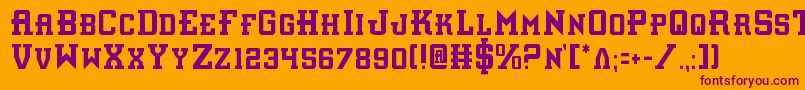 Interceptorc Font – Purple Fonts on Orange Background