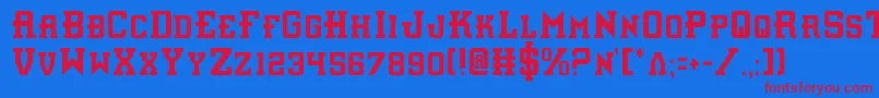 Interceptorc Font – Red Fonts on Blue Background