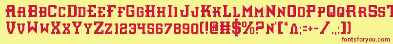 Interceptorc Font – Red Fonts on Yellow Background