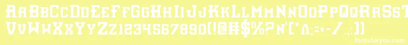 Interceptorc Font – White Fonts on Yellow Background