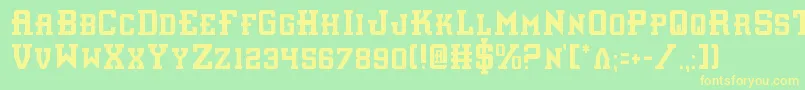 Interceptorc Font – Yellow Fonts on Green Background