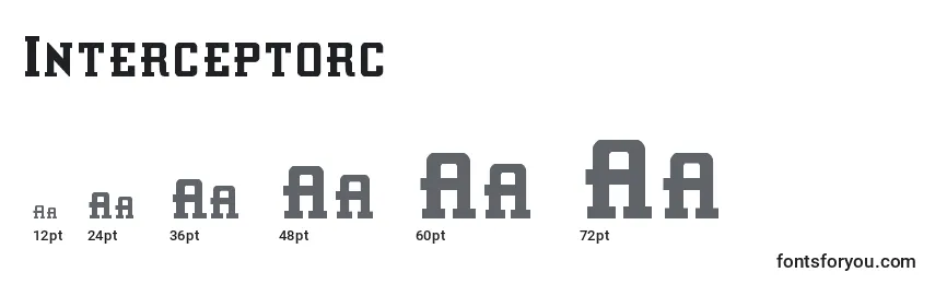 Размеры шрифта Interceptorc