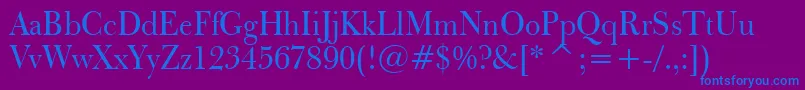 BulmerBt Font – Blue Fonts on Purple Background