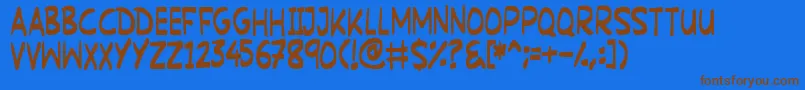 MartianSignpost Font – Brown Fonts on Blue Background