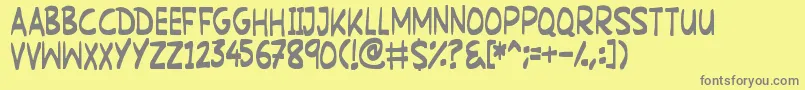 MartianSignpost Font – Gray Fonts on Yellow Background