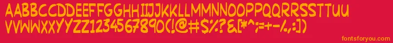 MartianSignpost Font – Orange Fonts on Red Background