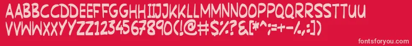 MartianSignpost Font – Pink Fonts on Red Background