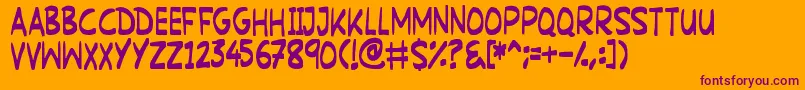 MartianSignpost Font – Purple Fonts on Orange Background