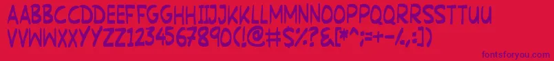 MartianSignpost Font – Purple Fonts on Red Background