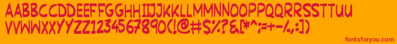 MartianSignpost Font – Red Fonts on Orange Background
