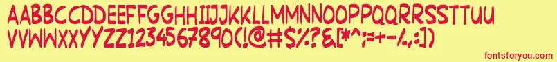 MartianSignpost Font – Red Fonts on Yellow Background