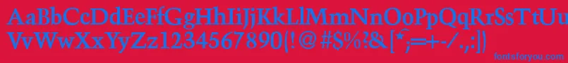 TroubadourBold Font – Blue Fonts on Red Background