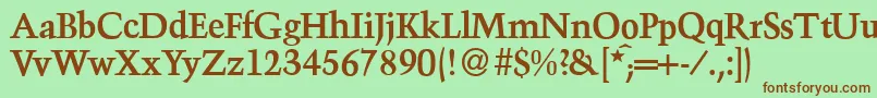 TroubadourBold Font – Brown Fonts on Green Background