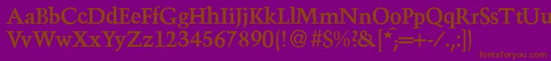 TroubadourBold Font – Brown Fonts on Purple Background